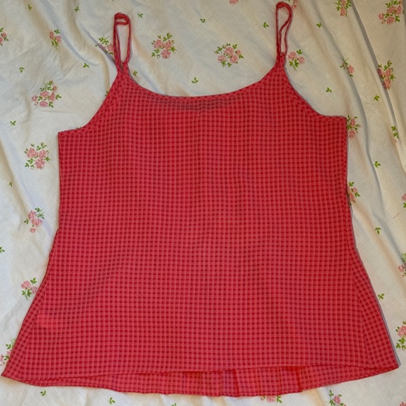 Two toned pink gingham Gap top w/ ajustable straps - Picture 2 of 6